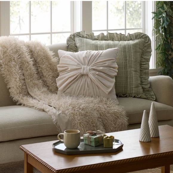 20x20 velvet throw threshold designed by with studio McGee cream - Picture 2 of 3